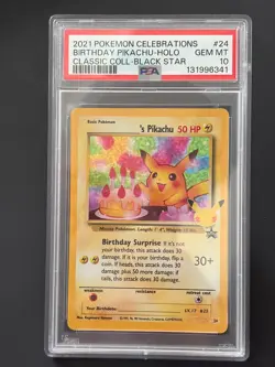 Pokemon ______'s (Birthday) Pikachu #24/53 Celebrations PSA 10 GEM MINT - Image 1