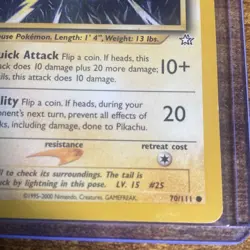 Pikachu 70/111 Common Neo Genesis Pokemon Unlimited TCG 2000 MP- - Image 4