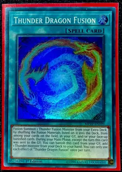 Thunder Dragon Fusion Ultra Rare 1st Edition Mint Yu-Gi-Oh! Card [MP19-EN199] - Image 1