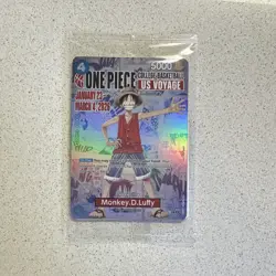 Bandai Namco One Piece CCG Monkey.D.Luffy US Voyage Holo Character Card - Image 1