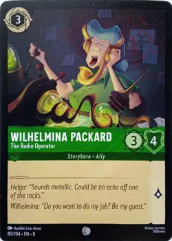 85/204 WILHELMINA PACKARD THE RADIO OPERATOR EN8 COMMON DISNEY LORCANA CARD - Image 1