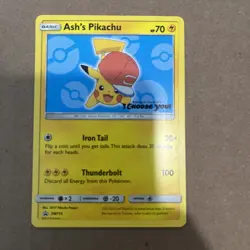 Ash's Pikachu SM114 Regular Promo Pokemon TCG Card Near Mint - Image 1