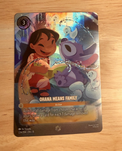Disney Lorcana Ohana Means Family Foil Action Card 224/204 Lilo & Stitch - Image 2