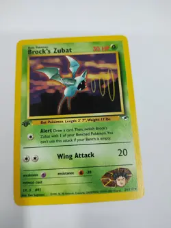 NM Pokemon Card - Brock's Zubat Gym Heroes 24/132 Rare 1st Edition - Image 1