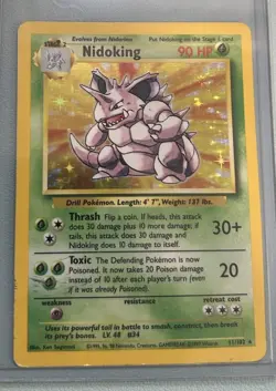 Nidoking 11/102 Base Set Holo Rare 90 HP 1999-2000 Pokemon TCG Card - Image 1