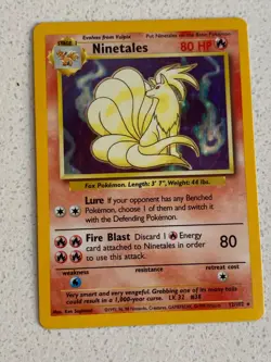 Pokemon Cards Ninetales 12/102 Holo Base Set Unlimited WOTC Rare LP/NM - Image 1