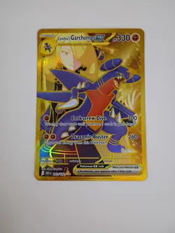 Pokemon Destined Rivals Cynthia's Garchomp EX Gold Hyper Rare Card 241/182 - Image 2