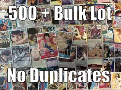 One Piece TCG - BULK CARD LOT 500 - (20) RARES & SR+ INCL - NO Duplicates - Image 1