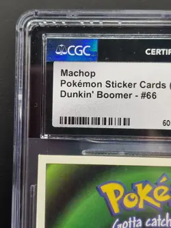 Machop Pokemon Sticker Card (2000) Dunkin’ Boomer CGC Grade 9 Population 1! - Image 2