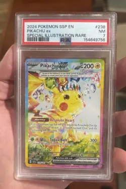 Pokemon Pikachu ex 238/191 Surging Sparks Special Illustration Holo PSA 7 - Image 1