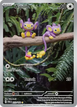 Pokemon Aipom Illustration Rare SV04: Paradox Rift 211/182 NM - Image 1