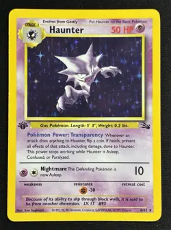 👻 Haunter 6/62 1st Edition Fossil Holo LP/ NM Vintage WOTC Pokemon - Image 2
