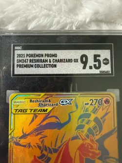 2021 Pokemon Reshiram & Charizard GX #SM247 Premium Collection – SGC 9.5 MINT+ - Image 3