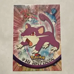 Topps Rattata #19 Pokemon Card TV Animation Black Logo - Image 1