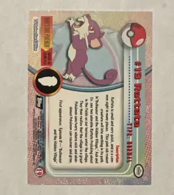 Topps Rattata #19 Pokemon Card TV Animation Black Logo - Image 2