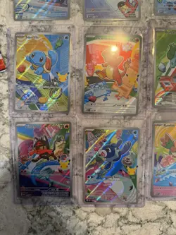 Pokemon Series 1 Holo Card Lot Squirtle Charmander Rowlet Popplio all 9 Cards - Image 1