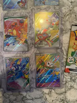 Pokemon Series 1 Holo Card Lot Squirtle Charmander Rowlet Popplio all 9 Cards - Image 2
