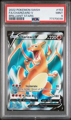 2022 Brilliant Stars Full Art Charizard V 153/172 Pokemon PSA 9 - Image 1