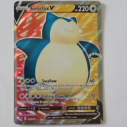 Pokemon TCG Snorlax V 197/202 Sword & Shield Ultra Rare Full Art Holo 220 HP - Image 1