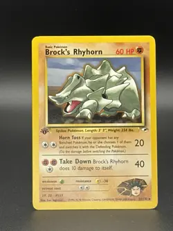 Brock's Rhyhorn [1st Edition] #22 Pokemon Gym Heroes - NM/LP - Image 1