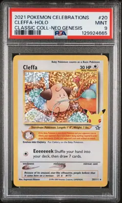 2021 POKEMON CELEBRATIONS CLASSIC COLL #20 CLEFFA-HOLO PSA 9 Mint - Image 1