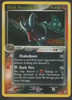 Pokemon TCG Dark Houndoom 5/109 EX Team Rocket Returns Reverse Holo Rare LP - Image 1