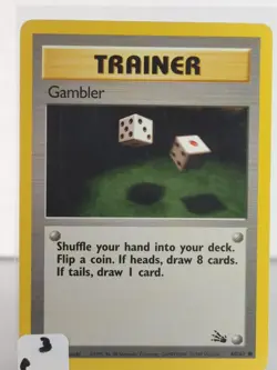 Gambler - Fossil 60/62 singles, non-holo Pokemon TCG uncommon - Image 2