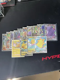 Pokemon TCG: V/Vmax Holo Lot Including Rare Full Pikachu Set Line - All Mint - Image 1