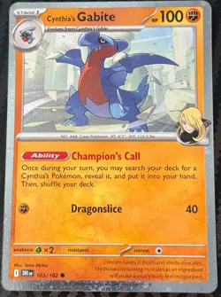 Cynthia's Gabite 103/182 Cosmo Holo Destined Rivals Pokemon Near Mint - Image 1