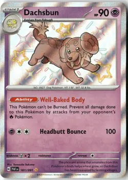 Dachsbun, Pokemon SV: Paldean Fates Shiny Rare, 161/091 NM - Image 1