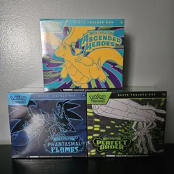 Pokemon Ascended Heroes,PHANTASMAL Flamesand & Perfect Order ETB Set of 3 Sealed - Image 1