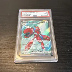 PSA 9 Mint Pokemon 2024 Scizor ex 195/162 Temporal Forces Ultra Rare Full Art - Image 2