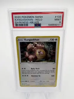 2020 POKEMON SWORD & SHIELD DARKNESS ABLAZE 133 / 189 KANGASKHAN-HOLO PSA 9 MINT - Image 1
