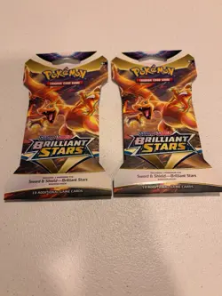 Pokemon 4 Pack Lot. 2 Brilliant Stars And Two Darkness Ablaze Packs - Image 1