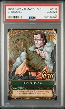 One Piece Crocodile Poker Card PSA10 Certified Gem Mint - Image 1