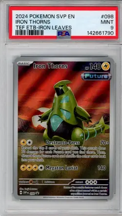PSA 9 Iron Thorns Pokemon SVP Elite Trainer Box Promo Holo #098 - Image 1