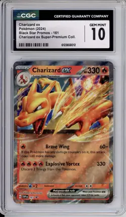 CGC 10 Charizard ex Pokemon Black Star Promo Super Prem Collection Holo 161 - Image 1