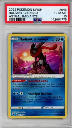 PSA 10 Radiant Greninja Pokemon SWSH Astral Radiance Holo #046 - Image 1