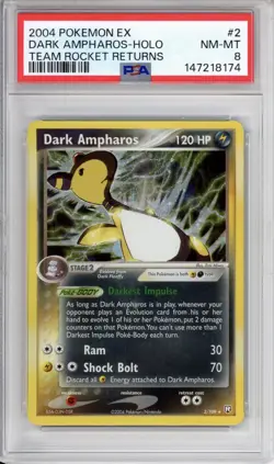 PSA 8 Dark Ampharos Pokemon Team Rocker Returns Holo #2 - Image 1