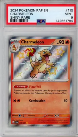 PSA 9 Charmeleon Pokemon S&V Paldean Fates Shiny Rare Holo #110 - Image 1
