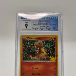 Pokemon Charmander 9/25 McDonald's Collection 2021 Confetti Holo CGC 9 Mint - Image 2
