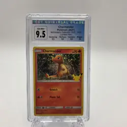 Pokemon Charmander 9/25 McDonald's 2021 Confetti Holo CGC 9.5 Gem Mint Graded - Image 1