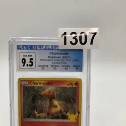 Pokemon Charmander 9/25 McDonald's 2021 Confetti Holo CGC 9.5 Gem Mint Graded - Image 3
