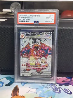 2023 POKEMON OBSIDIAN FLAMES OFB EN #215 CHARIZARD ex GEM MT PSA 10 ULTRA RARE - Image 1