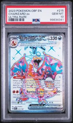 2023 POKEMON OBSIDIAN FLAMES OFB EN #215 CHARIZARD ex GEM MT PSA 10 ULTRA RARE - Image 2