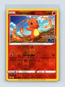 Charmander 008/078 Common Pokemon GO Pokemon Reverse Holo Near Mint - Image 1