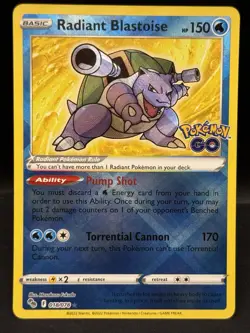 Radiant Blastoise 018/078 Pokemon GO Holo - Image 1