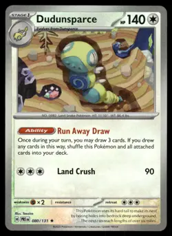 DUDUNSPARCE (POKE BALL) 080/131 HOLO SV: PRISMATIC EVOLUTIONS POKEMON NM - Image 2