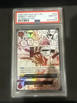 2025 One Piece OP-11 EN Honesty Impact Alternate Art PSA 10 - Image 1