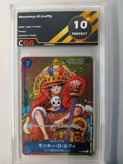 Card One piece Japanese Monkey.D.Luffy P-043 Promo Graded CGG OP005J - Image 1